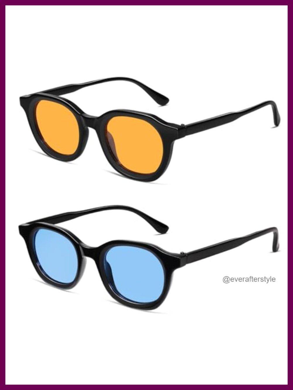 Retro Round Sunglasses UV400 Protection Full Frame Plastic Unisex